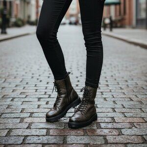 Bos. & Co. FELETA Dark Gray Round Toe Boots - Size US 6.5, EU 37